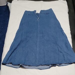 Who What Wear A-Line Denim Skirt in Blue